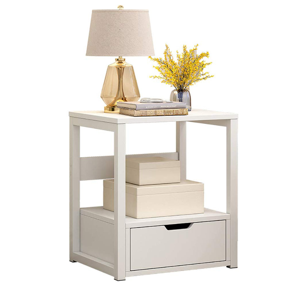 MRLB Mesitas de Noche, Accesorios para el Dormitorio de Las niñas Blancas, Muebles con 1 cajones, Mueble, cajón, Estante de Almacenamiento.