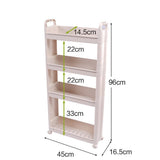 4 Tier Slide out Kitchen Trolley Rack Organizador de Almacenamiento Mueble de Pared Gabinetes Tower Holder Estante de baño con Ruedas Carros de Servicio