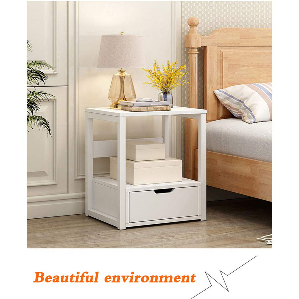 MRLB Mesitas de Noche, Accesorios para el Dormitorio de Las niñas Blancas, Muebles con 1 cajones, Mueble, cajón, Estante de Almacenamiento.