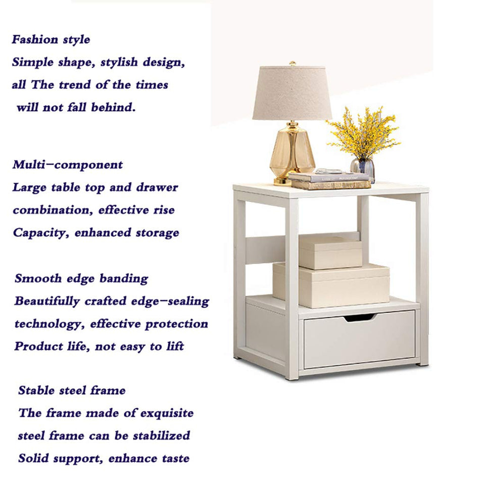 MRLB Mesitas de Noche, Accesorios para el Dormitorio de Las niñas Blancas, Muebles con 1 cajones, Mueble, cajón, Estante de Almacenamiento.