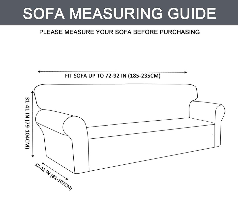 Binztec 1-Pieces Sofa Cover Knitted Jacquard Spandex Sofa Slipcover Stay in Place Super Rich Furniture Cover/Protector, Skid Resistance (Burgundy, Sofa)