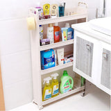 4 Tier Slide out Kitchen Trolley Rack Organizador de Almacenamiento Mueble de Pared Gabinetes Tower Holder Estante de baño con Ruedas Carros de Servicio