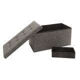 Seville Classics – Plegable otomana de Almacenamiento cubeta/, Color Gris Oscuro, Banca empenachada/Gris carbón, Gris, 1