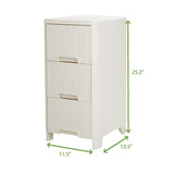 Mind Reader 3BRDR-IVO Sistema de 3 cajones, Unidad organizadora de Almacenamiento, clóset, Entrada, recámara, baño, Color Blanco Marfil