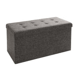 Seville Classics – Plegable otomana de Almacenamiento cubeta/, Color Gris Oscuro, Banca empenachada/Gris carbón, Gris, 1
