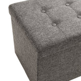 Seville Classics – Plegable otomana de Almacenamiento cubeta/, Color Gris Oscuro, Banca empenachada/Gris carbón, Gris, 1