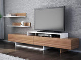 LaModaHome - Unidad de soporte para TV – Madera café blanco útil moderno y elegante soporte de almacenamiento multifunción organiza la decoración de la casa – Muebles para el hogar, oficina, sala de estar